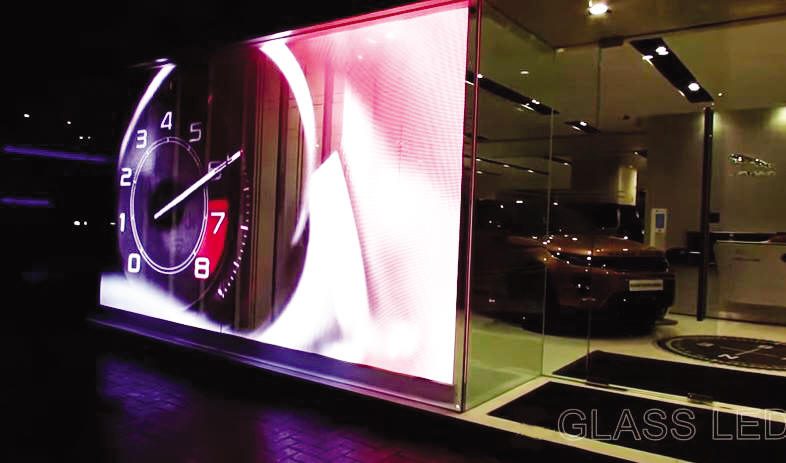 transparent led display screen by Electro Media International
